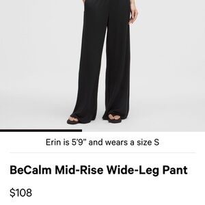 lululemon athletica Black BeCalm Wide-Leg Pants